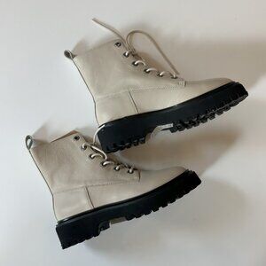 Madewell Rayna Lace-Up Boot in Leather  Size 7.5 Color Harvest Moon